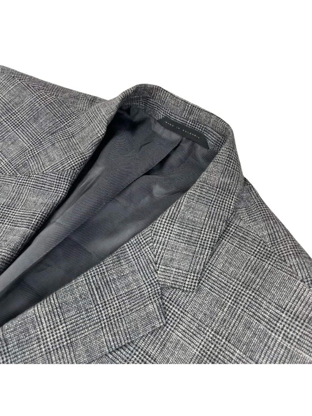 Hugo Boss Men’s The Smith13 2-Button Blazer Gray Plaid/Elbow Patches • 42R